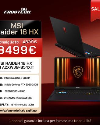 Notebook Gaming MSI Raider 18 HX AI A2XWJG-854XIT