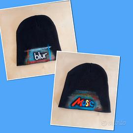  Berretti Cuffia Nera Pitturata con Logo Music e 