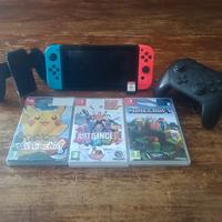 Nintendo switch+4 giochi+ controller aggiuntivo 