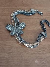 Braccialetto con farfalla di cristalli, vintage st
