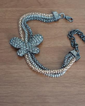 Braccialetto con farfalla di cristalli, vintage st