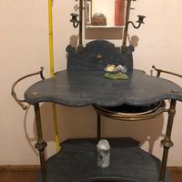 Toilette anni 50 , marmo e ottone