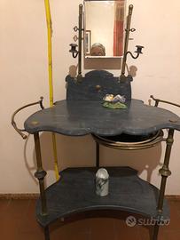 Toilette anni 50 , marmo e ottone