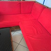 Divano rattan vimini con tavolino