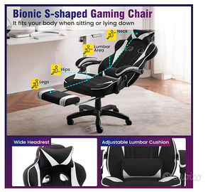 WOLTU Sedia Gaming Ergonomica, Poltrona B0CTKB5JKW - Arredamento e