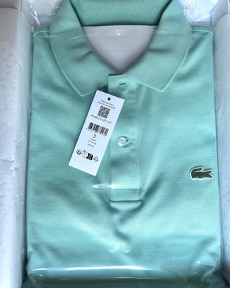 Polo Lacoste Piqué Slim Fit verde chiaro taglia 3