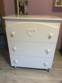 Cassettiera + Fasciatoio + Bagnetto Erbesi