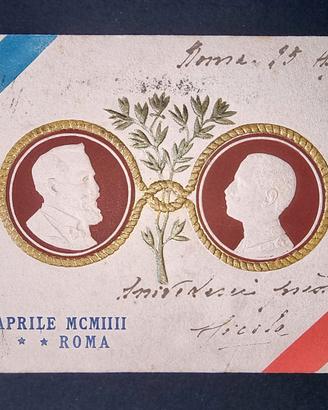 Cartolina XXIV aprile 1904 V. annullo con bandiera