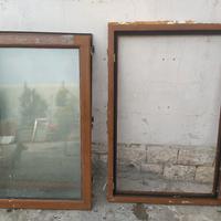 Lotto 5 finestre in PVC color legno usate
