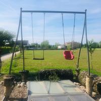 Altalena doppia telaio a 2 posti in ferro zincato