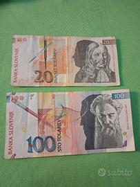 Banconote  dalla Slovenia del 1992