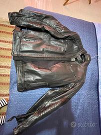 Giubbotto da motociclista in vera pelle + guanti