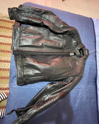 Giubbotto da motociclista in vera pelle + guanti