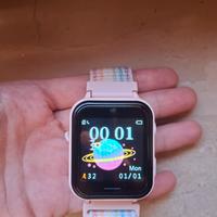 Smartwatch bimbi rosa con SIM, fotocamera e giochi