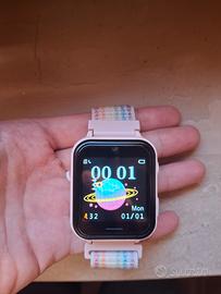 Smartwatch bimbi rosa con SIM, fotocamera e giochi