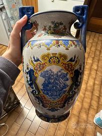 Grande vaso/andora decorativa in ceramica dipinta