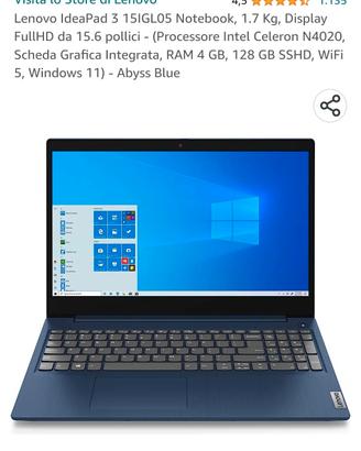 Notebook Lenovo IdeaPad 3 15IGL05