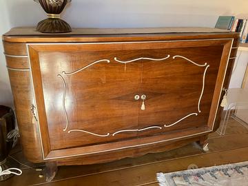 Credenza italiana Art Déco vintage in legno