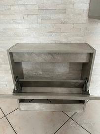 Scarpiera salvaspazio grigio cemento