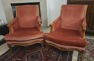 Poltrone antiche in velluto (2)