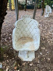 Poltroncine stile imperiale in cemento bianco