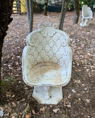 Poltroncine stile imperiale in cemento bianco