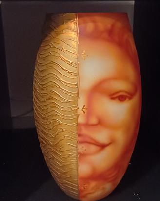 vaso vetro dipinto