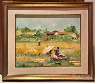 Quadro Dino Brunori, olio su tela, con cornice