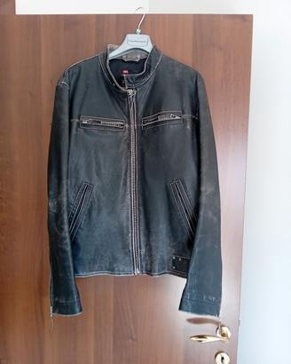 giubbotto diesel pelle nero 