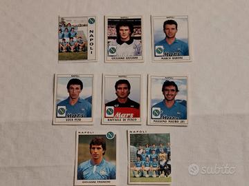 8 figurine Panini Napoli con Maradona 89/90-90/91