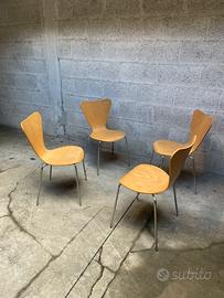 SET 4 SEDIE VINTAGE LEGNO CURVATO FAGGIO STILE