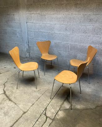 SET 4 SEDIE VINTAGE LEGNO CURVATO FAGGIO STILE