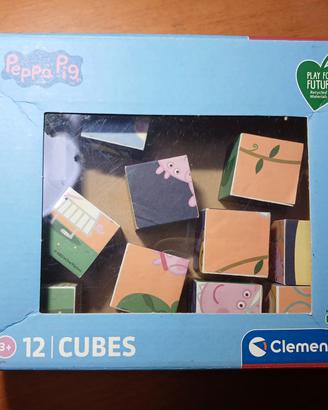 gioco peppa pig clementoni 12 cubi 3+ anni
