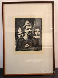 Litografia Trio -Saltimbanchi di G .Rouault