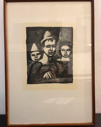 Litografia Trio -Saltimbanchi di G .Rouault