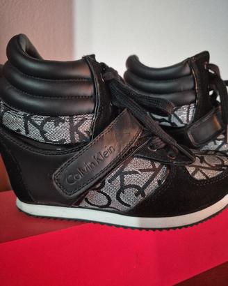 Calvin Klein  sneakers con Zeppa nero/argento n 36