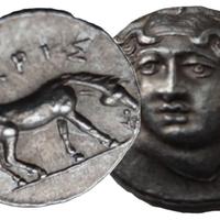 REPLICA MONETA GRECA LARISSA DRACHM 344-321 A.C