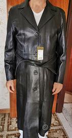 Cappotto in pelle di NAPPA nera (Taglia 44)