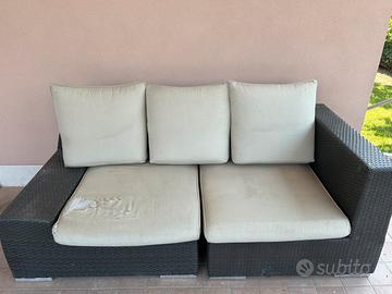 Divano esterno salotto rattan