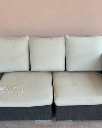 Divano esterno salotto rattan