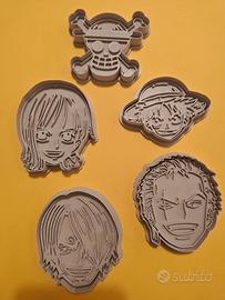 Set 5 formine per biscotti personaggi One Piece