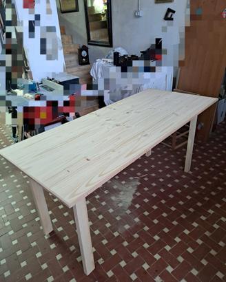 Tavolo artigianale rett. 180x80 fatto a mano