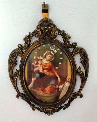 Vintage Quadretto votivo Madonna di Pompei 
