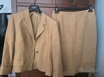Completo donna in lino giacca e gonna Max Mara