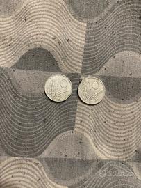 2 monete 10 lire