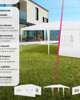 Gazebo 3x6, gazebo con 5 pannelli laterali rimovib