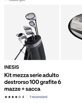 Set mazze da golf per principianti con sacca