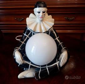 lampada decò anni 40 Pierrot porcellana firmata 