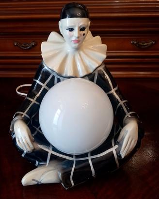lampada decò anni 40 Pierrot porcellana firmata 