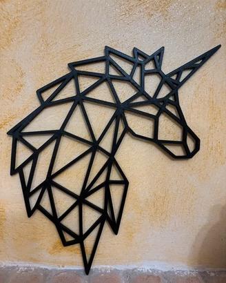 Unicorno Geometrico - Decorazione Parete Stampa 3D
